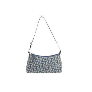 Christian Dior Trotter Hobo Shoulder Handbag Navy Blue
